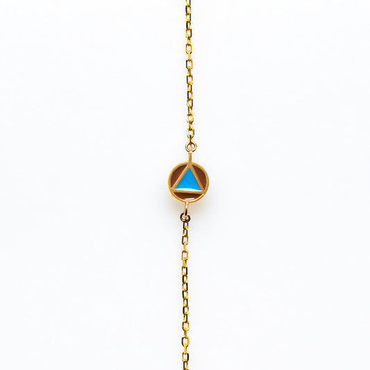 African Sky Bracelet with a Bronze Enamel & Blue Enamel Polygon